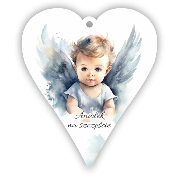 Zawieszka serce z aniołem N6